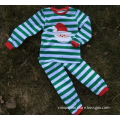 Boutique Stripe Christmas Pajamas for kids 2015 Newest Knit Cotton Striped Clothing Nightgown Set Kids Xmas Pajamas Sets